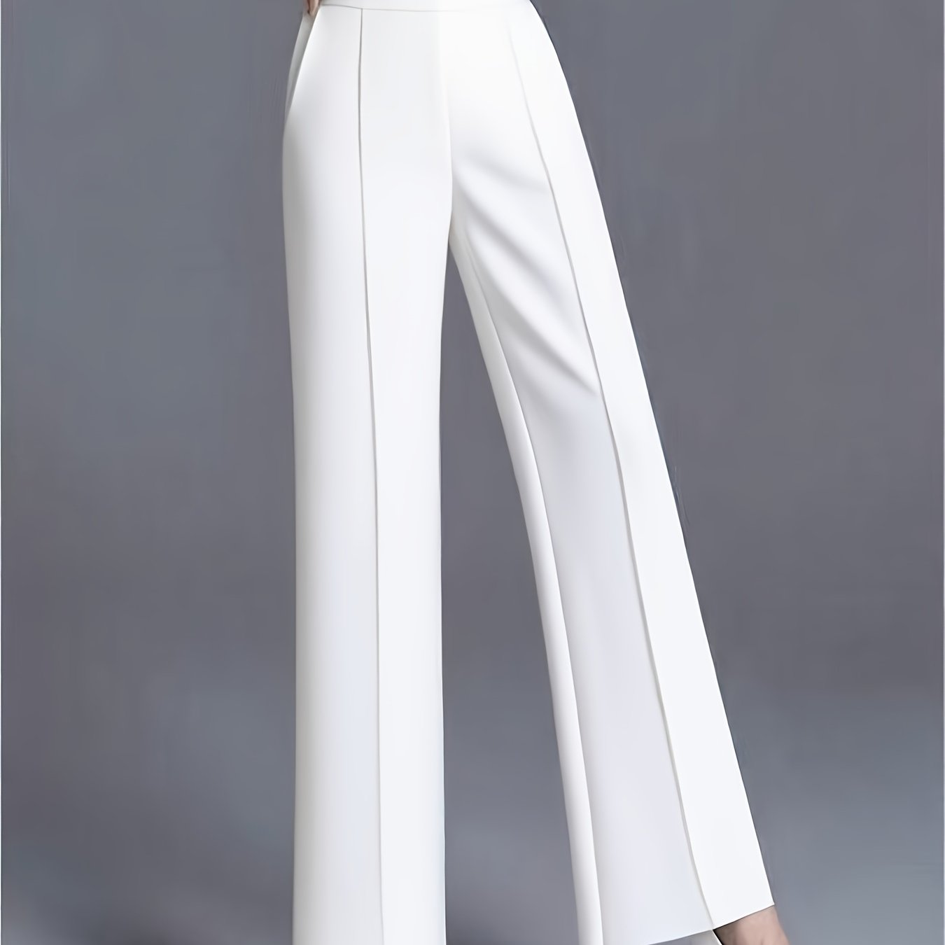 Pantalon Femme Taille Haute Oversize – Jambe Large avec Poches Obliques, Élégant et Décontracté, Tous Saisons