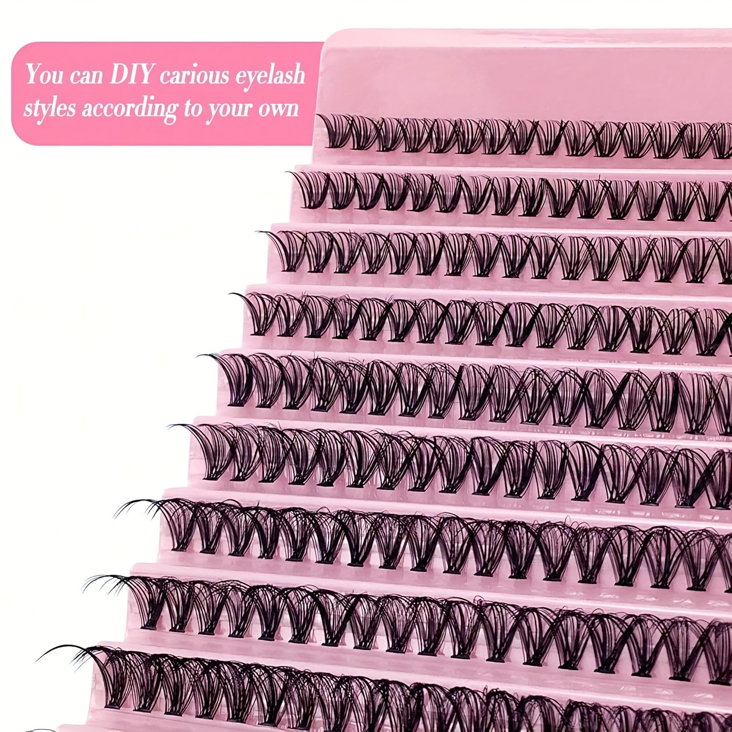 Kit Extensions de Cils 200 pcs — Cils Curl D 30D/40D/80D/100D, Longueurs Mixtes 8-16 mm, Styles Naturels Fins et Épais/Très Épais, Kit Auto-Application avec Colle, Scellant et Outil Applicateur, Pour Usage Domestique, Débutants, Réutilisable