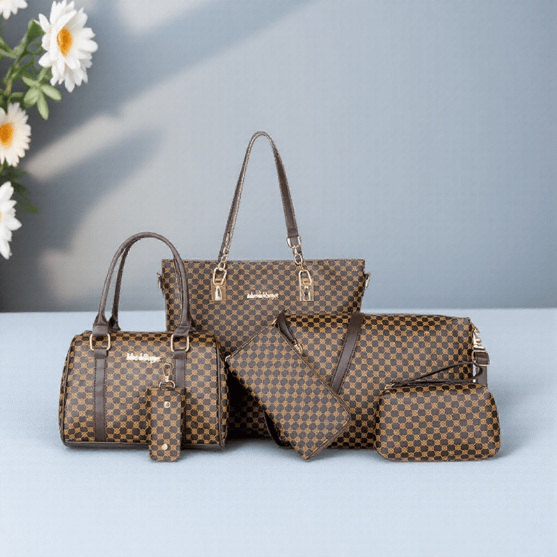 Set de 6 Sacs Cabas Grande Capacité – Motif Floral à la Mode, Léger et Durable, Indispensable pour Déplacements Quotidiens, Voyages et Rangement