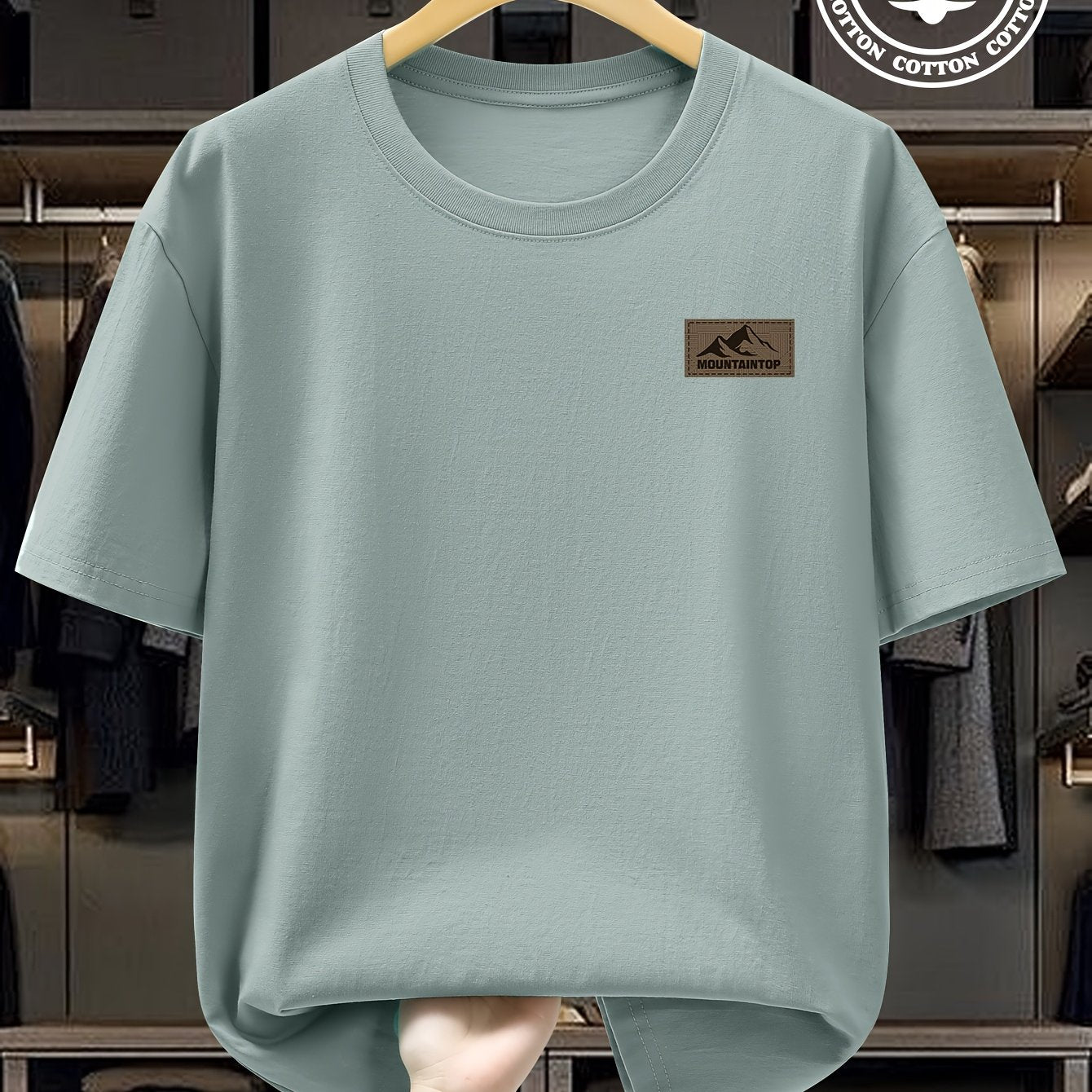 Summer Men's 220g Pure Cotton Short Sleeve T-Shirt