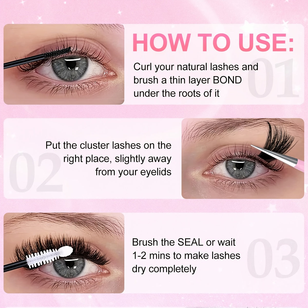 200/120 pcs de Paquets de Cils Individuels – D Curl, 8-16 mm, Base Large, Effet Naturel et Extra Épais, Réutilisables, Kit DIY pour Extensions de Cils à la Maison ou en Déplacement, Parfaits pour Usage Quotidien, Mariages, Rendez-Vous et Soirées