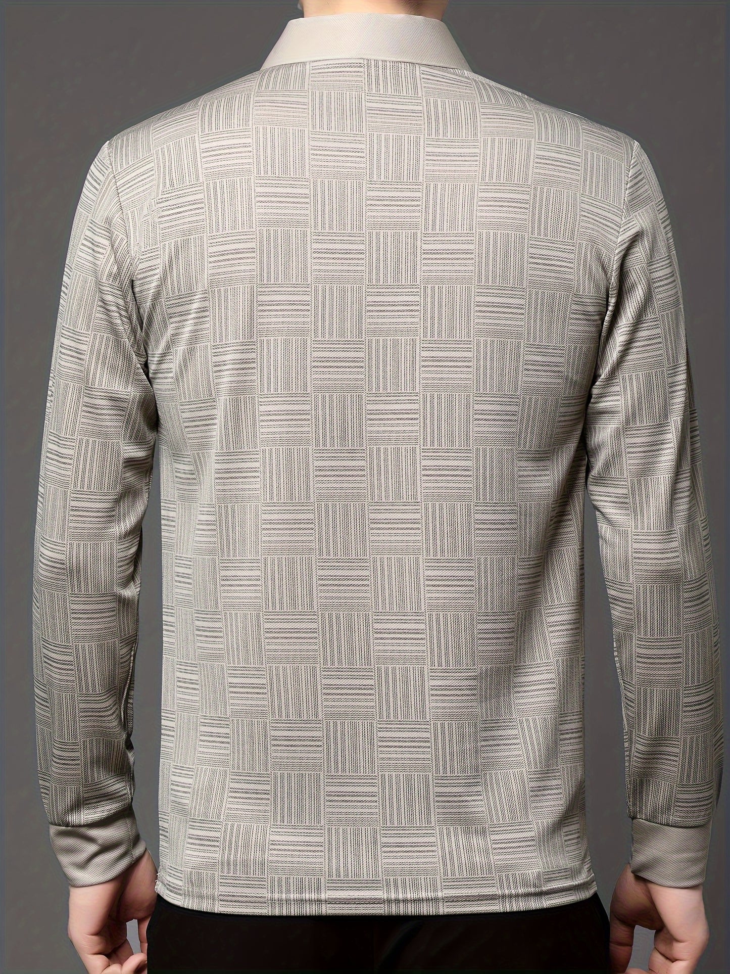 Men's Lightweight Button-Front Shirt - Solid & Striped Block Color Short/Long Sleeve Blouse, Casual Button- Collar Top for Spring/Fall, Versatile for Dress Codes (Hand Wash/Dry Clean) - Non- Regular Fit Style