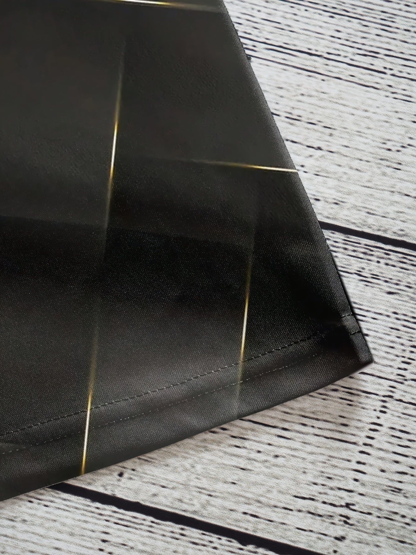 Men's Stylish Black & Golden Geometric Print Shirt - Short Sleeve, Casual Golf Sportswear, Digital Printing, Button-Up Collar, Polyester, All-Season Wear