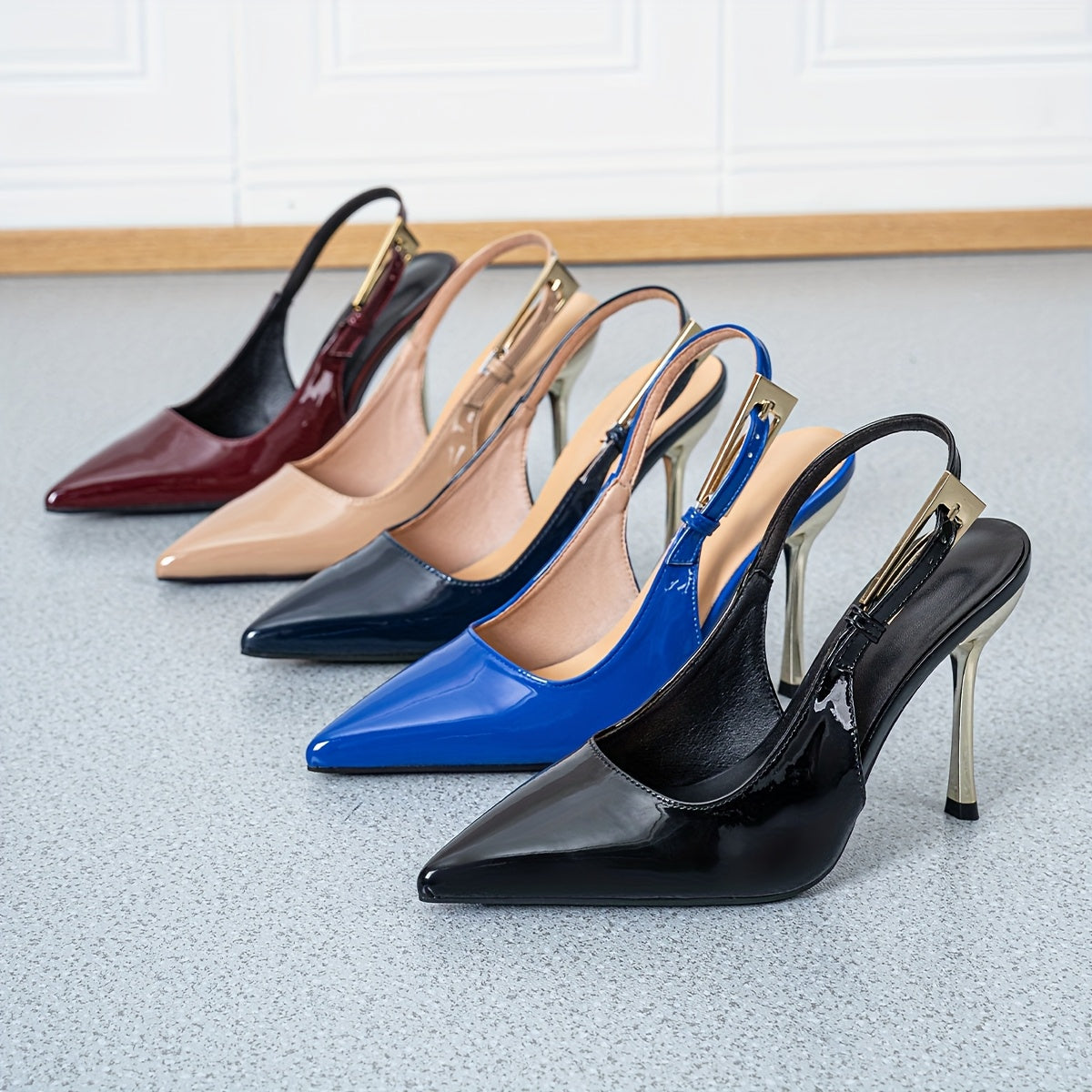 Sandales Femme à Talons Fins – Bride Boucle, Bout Pointu, Dos Ouvert, Chaussures Polyvalentes pour Bureau, Soirées et Événements