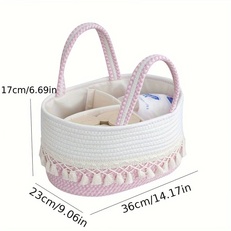 Premium Multi-Compartment Baby Diaper Caddy Organizer
