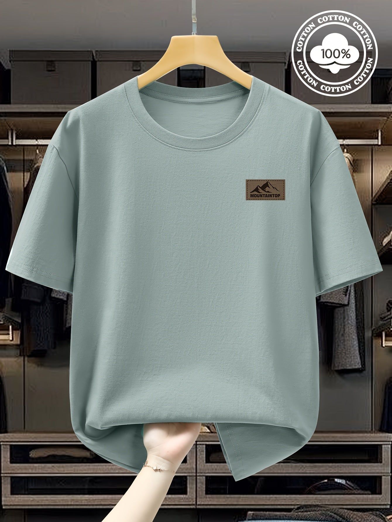 Summer Men's 220g Pure Cotton Short Sleeve T-Shirt