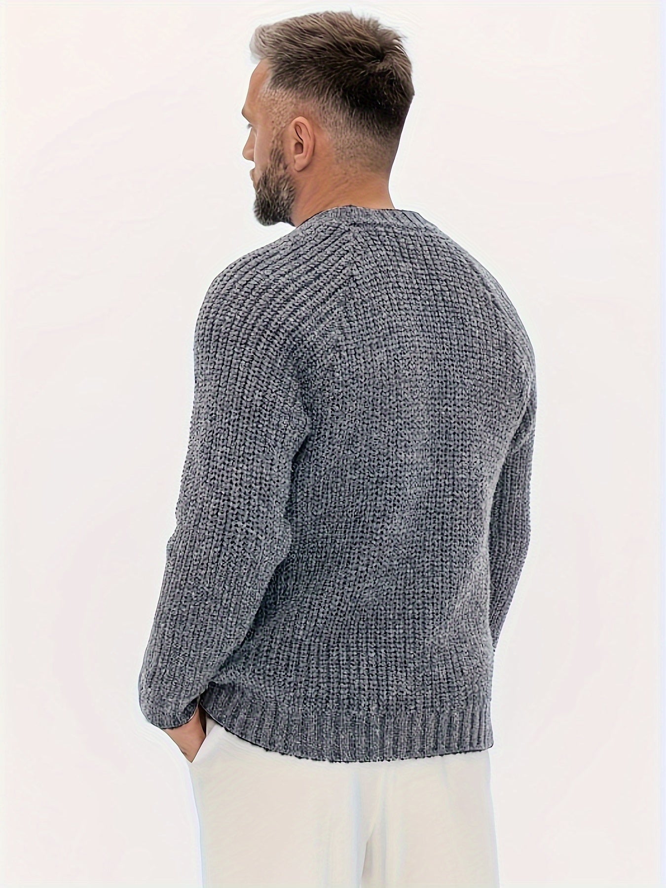 Men'S Premium Knit Sweater - Warm, Non-Pilling, Crew Neck, Regular Fit for Fall/Winter - Ideal for Casual Wear