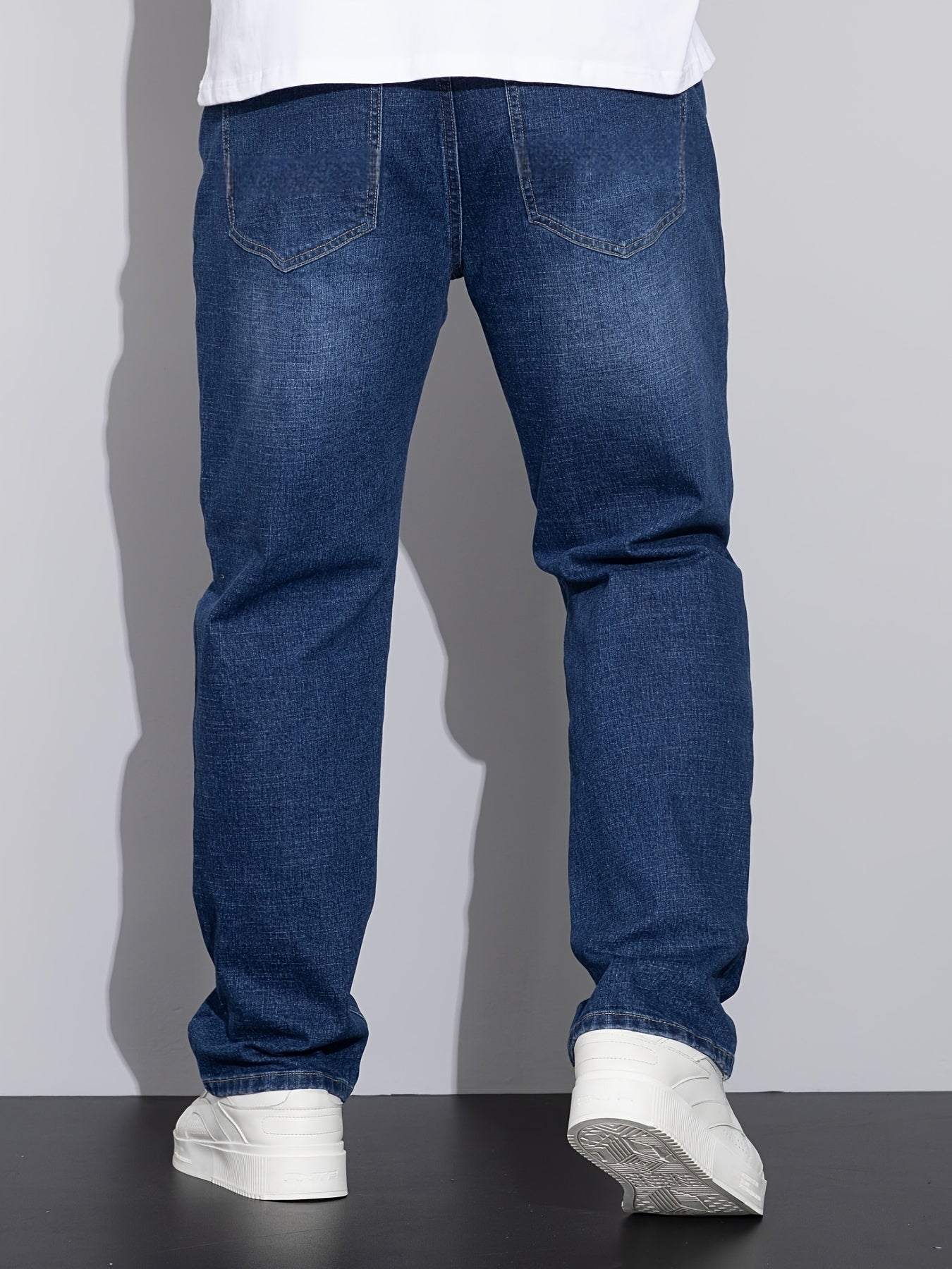 Jeans business pour homme – extensible et opaque, coupe classique, toutes saisons, formel et décontracté pour bureau et réunions, lavable en machine, style denim usé, confortable, grande taille