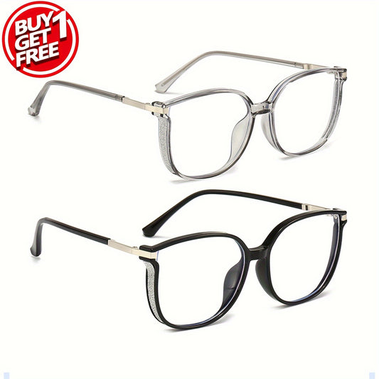 Lot de 2 Lunettes de Lecture à Grande Monture Scintillante – Design Ciel Étoilé avec Verres Grossissants, Pour Femmes et Hommes