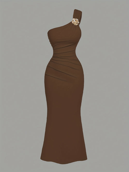 Robe sirène asymétrique pour femme - Courte robe blanche bustier (sans col) - Coupe trapèze - Idéale pour les mariages, les bals de promo, les galas et autres événements tout au long de l'année. Lavable en machine.