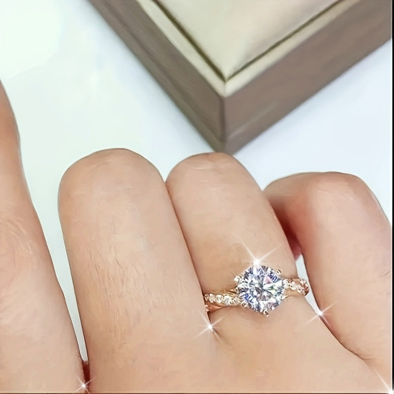 A Promise Ring for Women Featuring a Sparkling Zirconia Set in a 6 Prong Design, Ideal for Engagements, Weddings, Or As a Party Accessory. It'S a Perfect Anniversary Present for Her