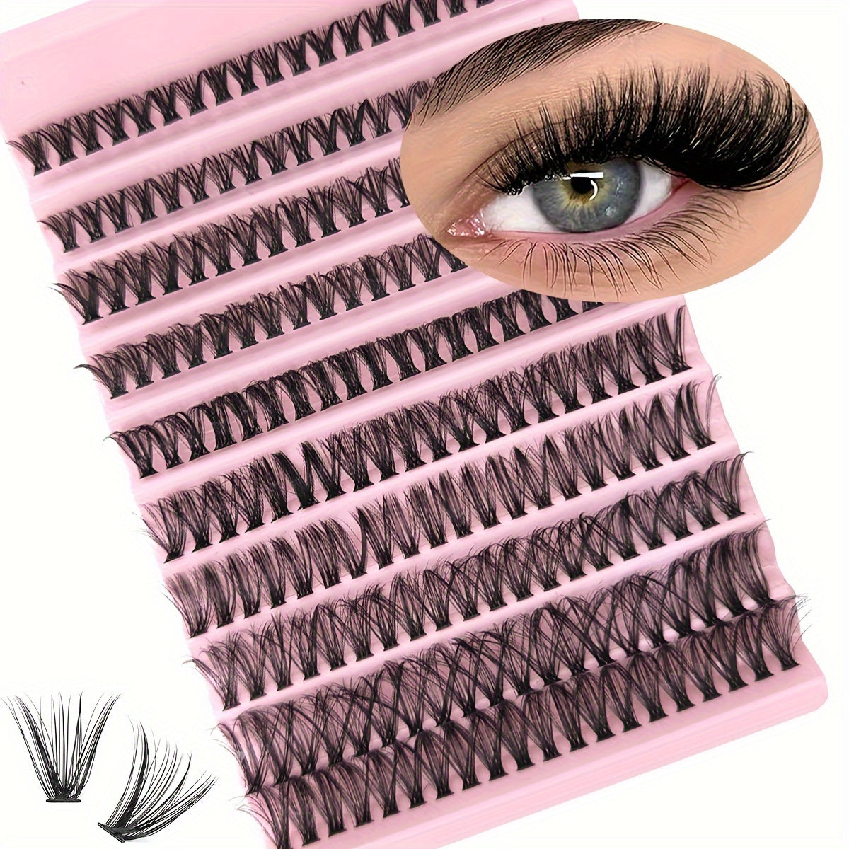 Faux cils en vison 30D, faux cils en touffes 40D et 80D, courbure 0,07 mm, extensions de cils naturels mélangés de 8 à 16 mm, extensions de cils volume 3D, outils de maquillage