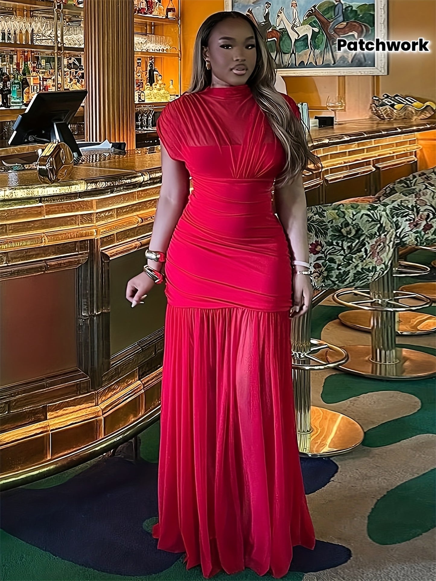 Robe Longue Élégante Femme – Coupe Slim Sans Manches