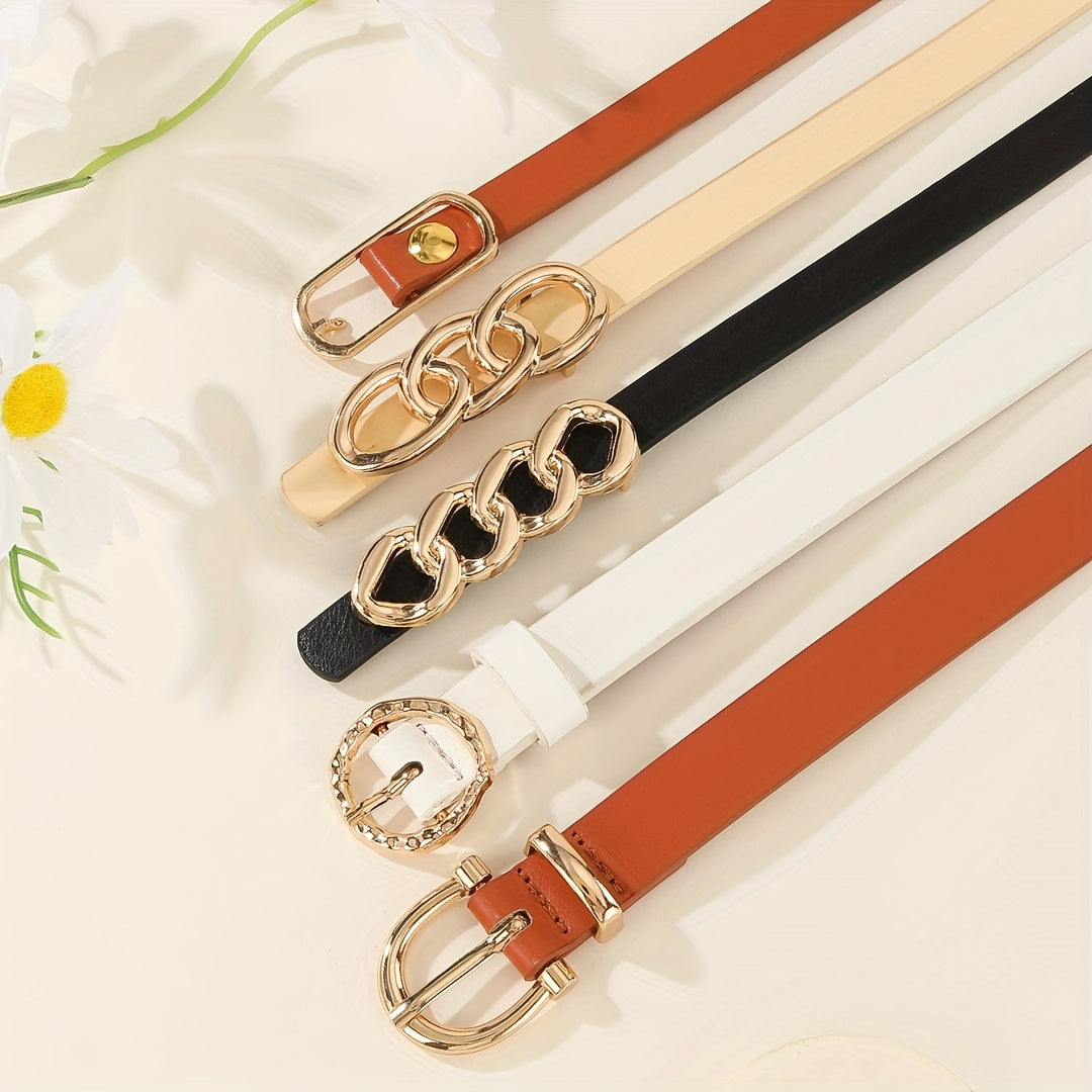 Lot de 5 ceintures tendance pour femmes – Accessoires multifonctionnels, adaptés pour manteaux et robes, ceinture avec zip, accessoire pour manteau et robe, design minimaliste, esthétique classique, couture renforcée