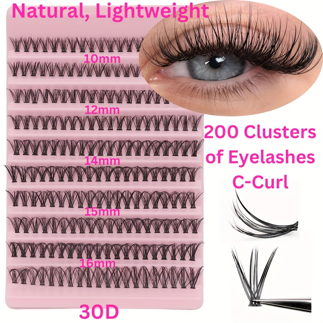 Set Extensions de Cils DIY 400/720 pcs — Paquets de Cils Individuels, Longueurs Mixtes 9-18 mm, 30D/40D, Inclus Colle et Pince à Cils, Idéal Débutants, Coffret Cadeau Raffiné, Parfait pour Nouvel An, Saint-Valentin et Cadeaux Élégants