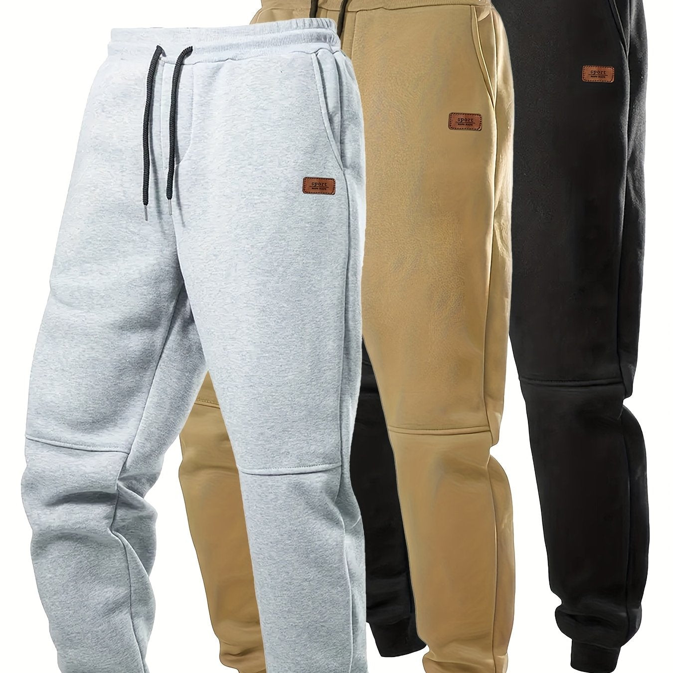 3pcs Joggers Homme – Automne/Hiver, Thermiques, Sport & Casual, Confortables