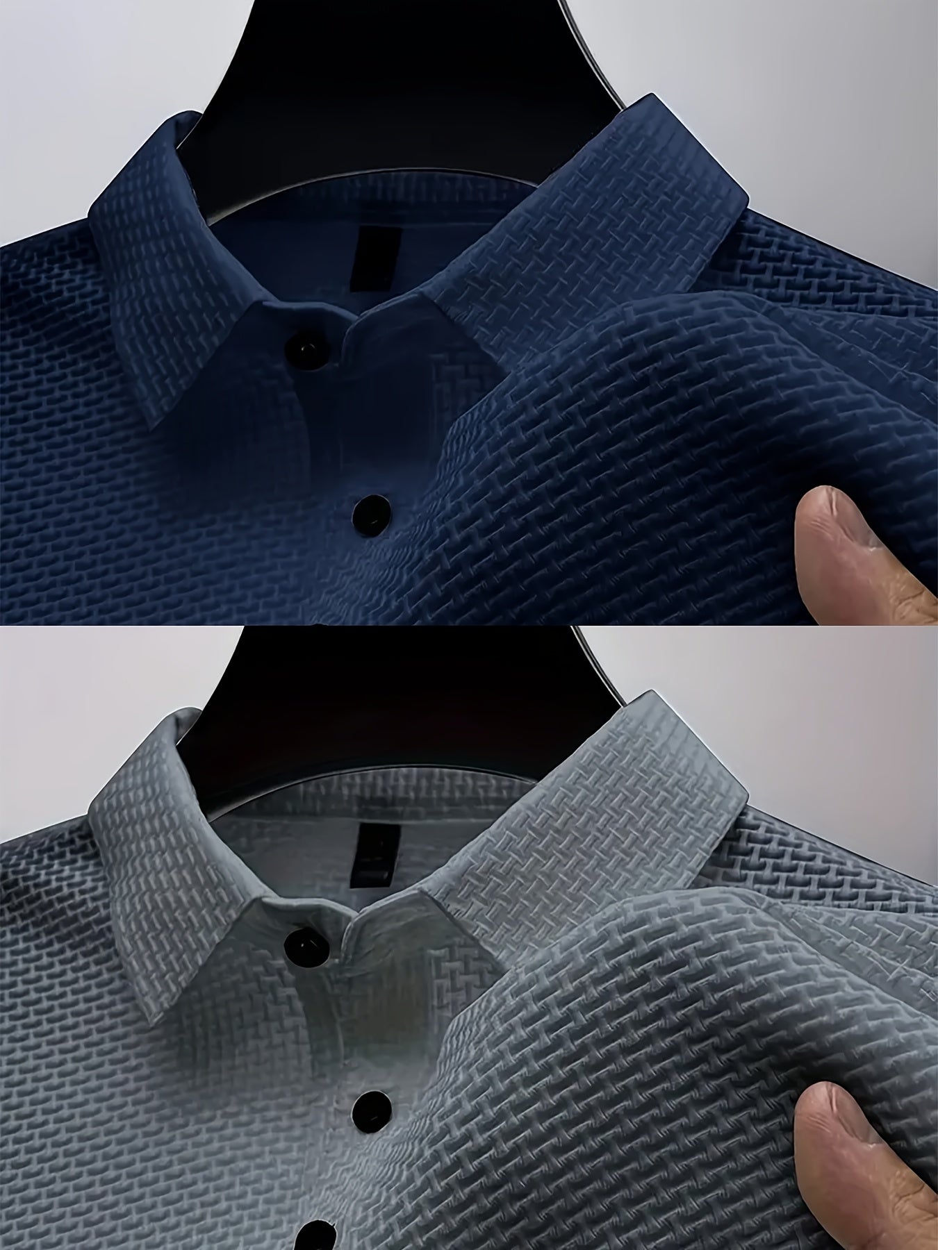 2pcs Men's Lapel Neck Short Sleeve T-shirt, Comfy Stretchy Trendy Tees for Summer, Casual Daily Style Fashion Clothing