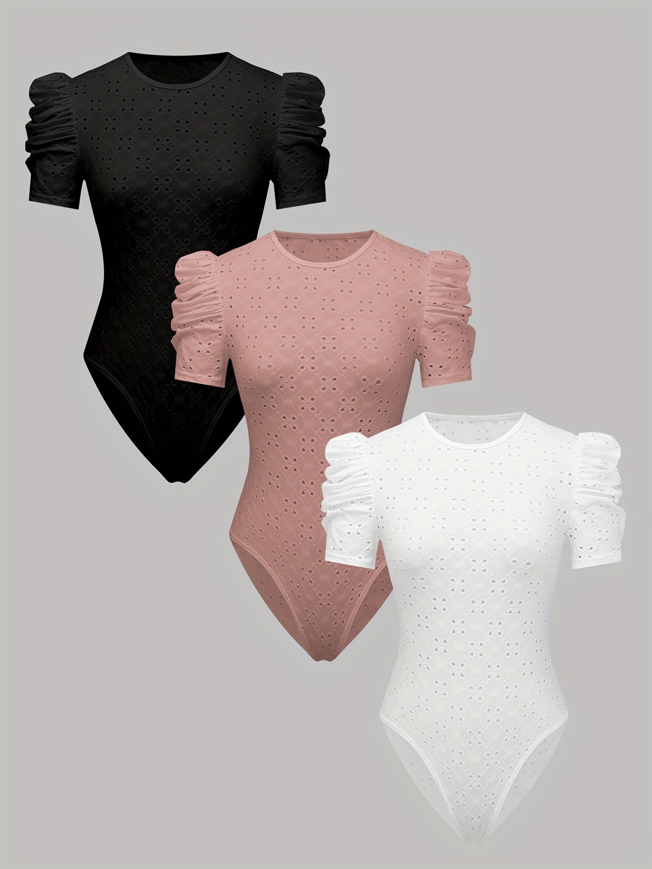 Lot de 3 camisoles femme en dentelle ajourée jacquard