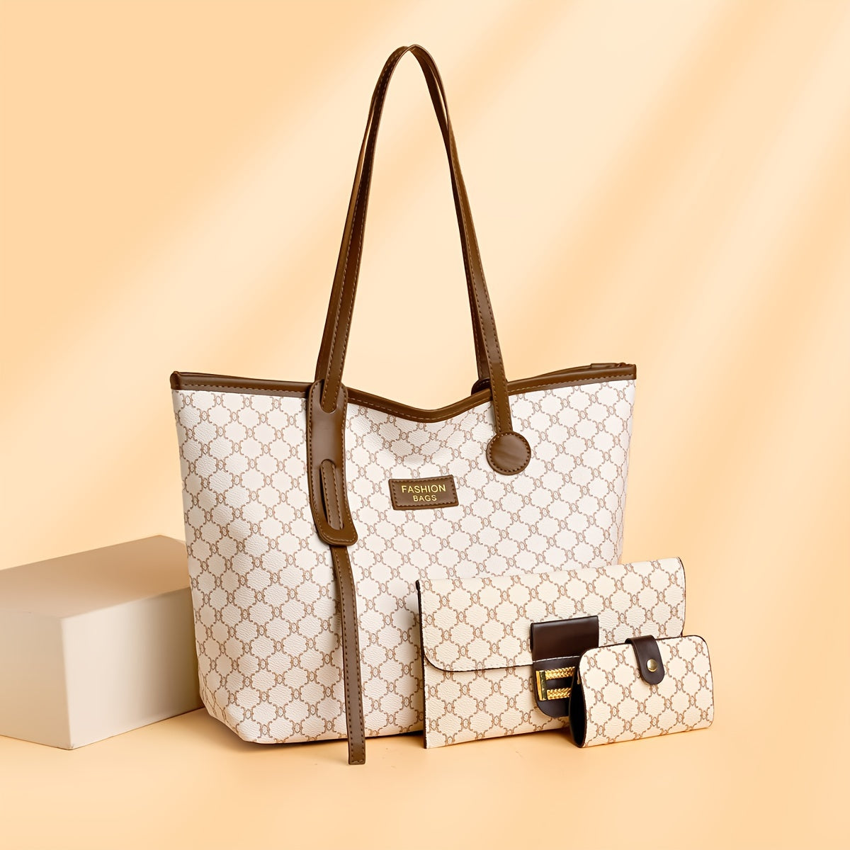 Sac femme tendance grand format ensemble tote + 2 sacs