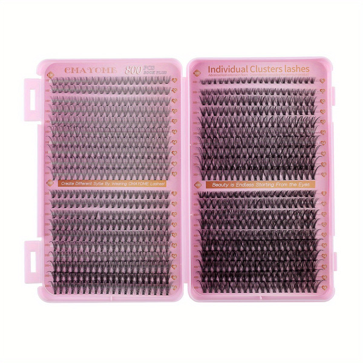 Kit d’Extensions de Cils en Paquets 200/800 – Cils Épais et Légers, D Curl Style Russe 0,05 mm, Volume Naturel et Recourbés, Adhésif Longue Durée, Réutilisables, Parfaits pour Maquillage Quotidien et Soirées