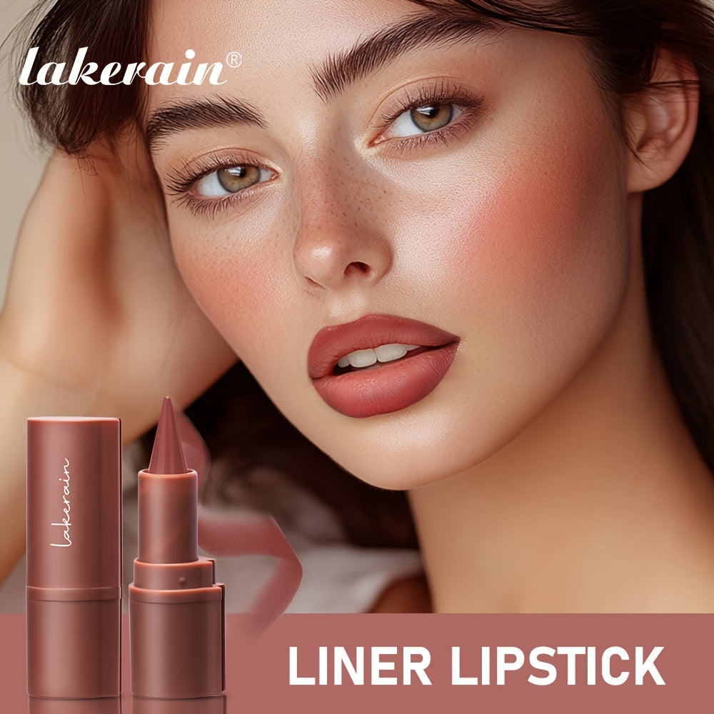 Lakerain 2-in-1 Matte Lip Liner & Lipstick - Waterproof, Sweatproof, Smooth Application for All Skin Types