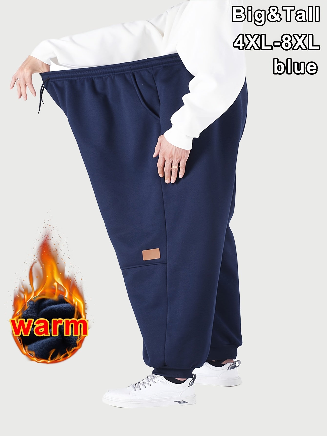 Joggers Homme Grande Taille 4XL-8XL – Polaire, Super Loose Fit, Cordon, Hiver & Sport