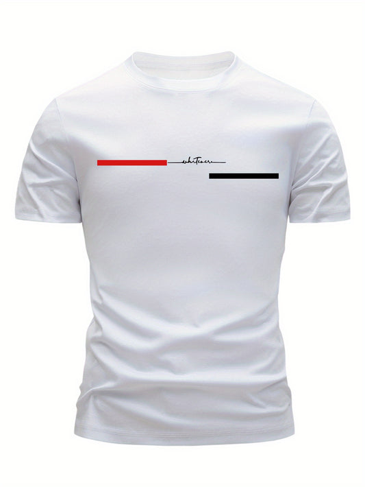 3pcs Men'S 100% T-Shirts - Slim Fit Casual Short Sleeve Round Neck Tees with Letter Print & Applique Details, Breathable Summer Tops in Black, White, Grey - Soft Everyday Essentials for Casual Attire, T Shirts, Comfortable Cl