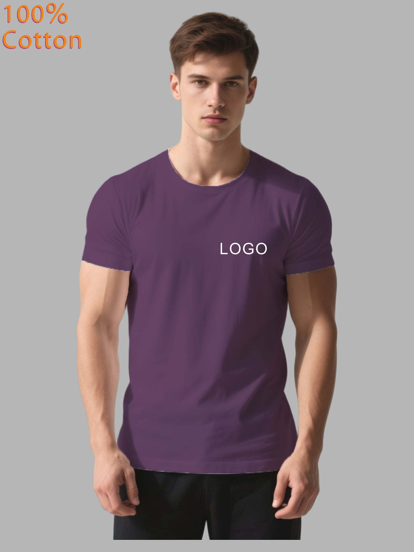Men'S Customizable Cotton T-Shirt - Personalized Logo/Text Front & Back, Breathable Summer Tee for Corporate Events, Team Uniforms, Gifts - Bulk Ordering Available - Everyday Casual Wear, Promotional Clothing, Round Neck Desi