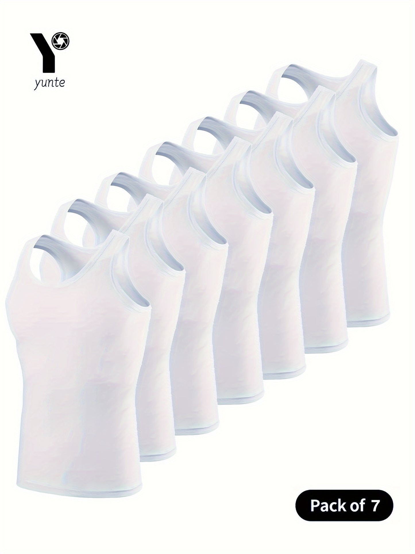 Lot de 7 Débardeurs Sport Homme – Respirants, Séchage Rapide, Sans Manches, Couleur Unie, Gym et Course