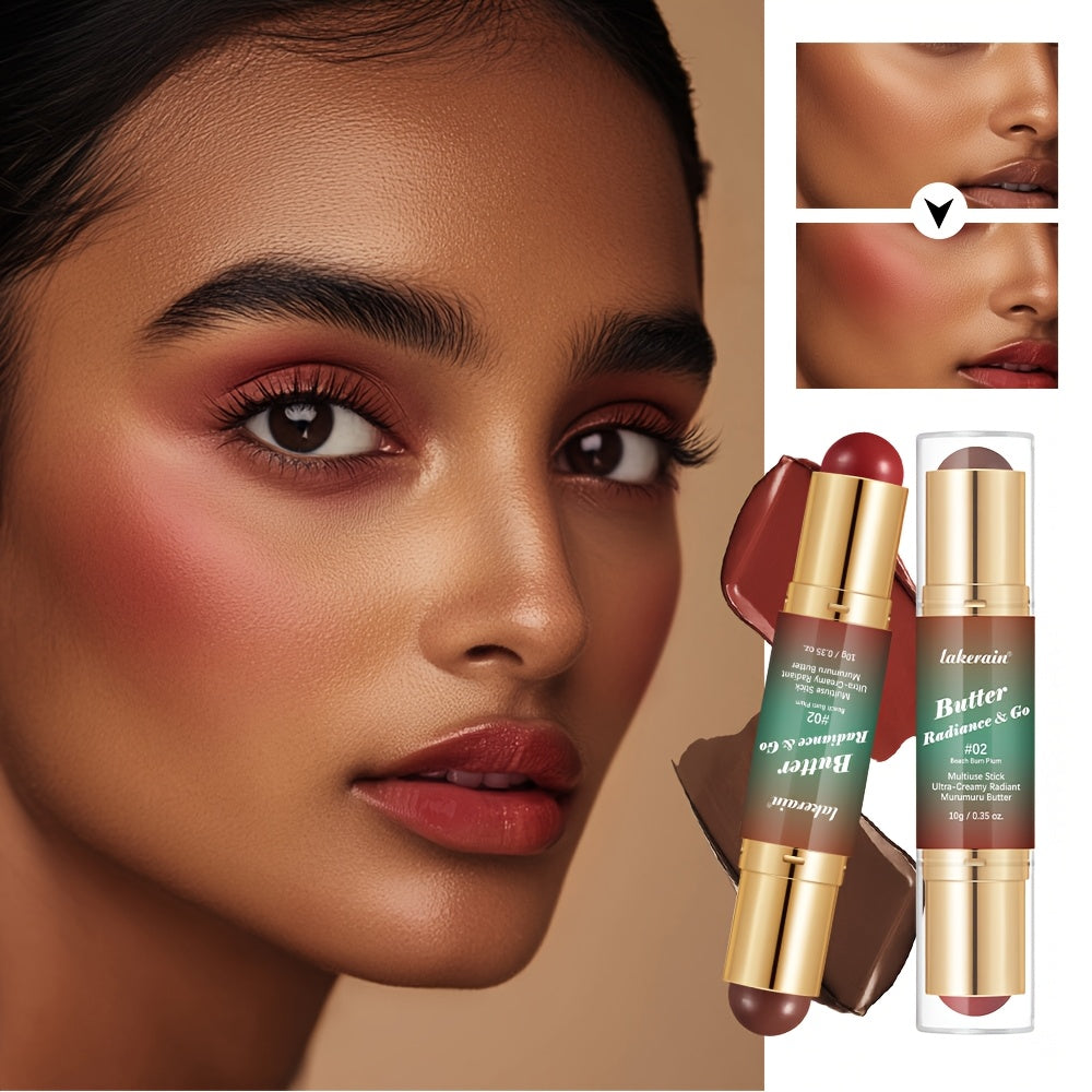 Butter Radiance & Go, Multiuse Stick, Double-ended Blush & Contour, Ultra-Creamy Radiant Finish Formula with Butter, Hydrating Texture, Multi-Use Contour Stick, Multi-purpose Makeup Stick - Blush, Contour, Lipstick, Eyeshadow