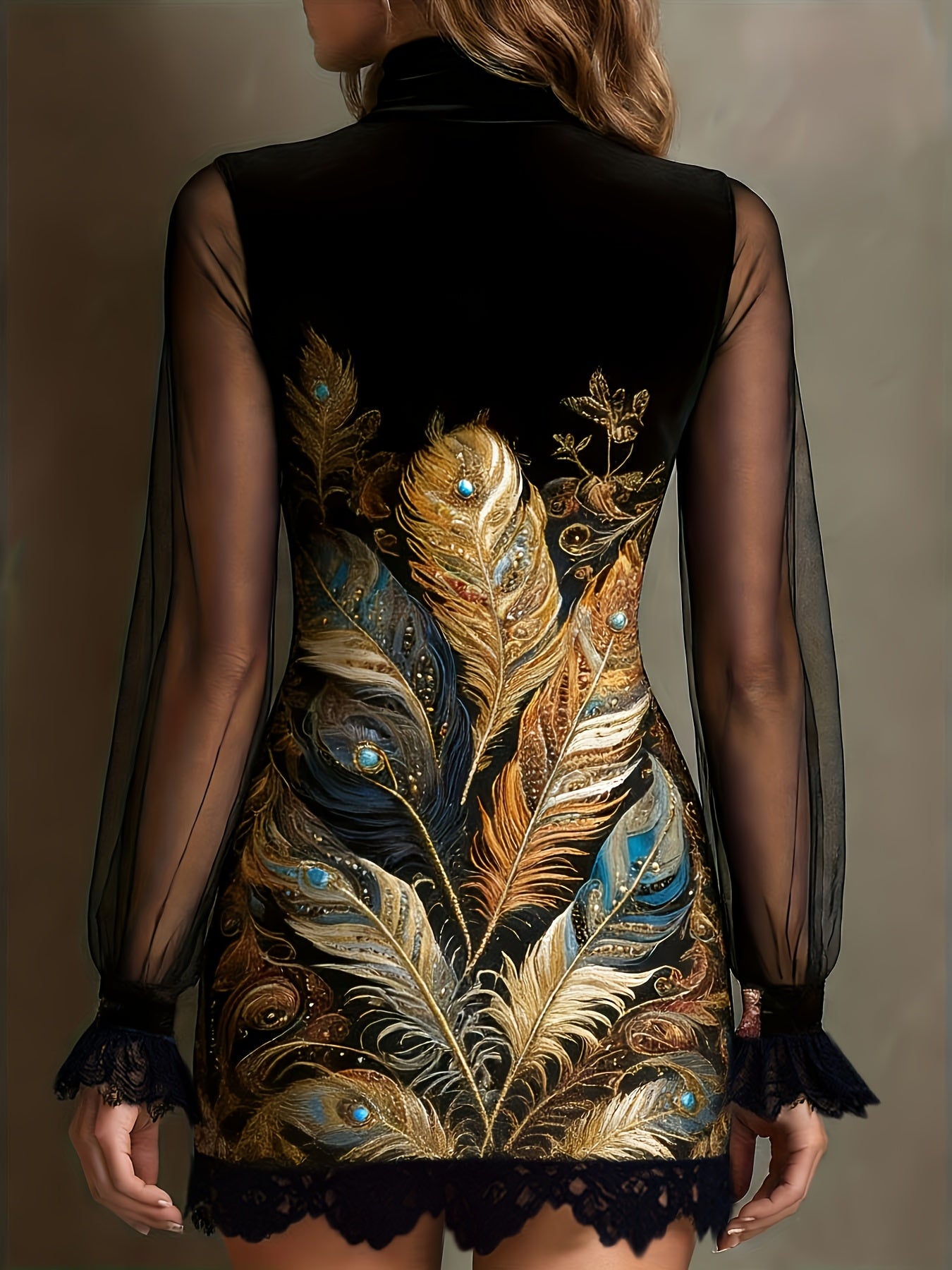 Nouvelle robe sexy pour femme avec empiècements en dentelle et résille