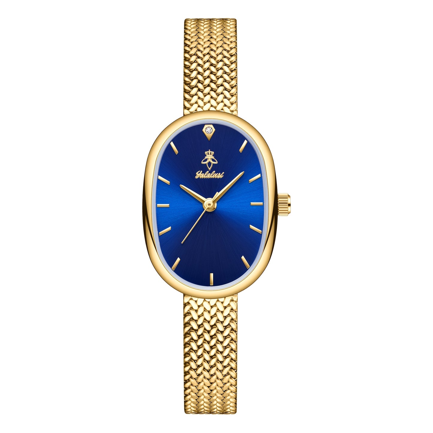 Montre Femme Élégante –Cadran Ovale Classique, Bracelet à Motif Feuille, Livrée avec Coffret Cadeau, Accessoire Stylé Indispensable pour Femme, Idéal Cadeau Saint-Valentin