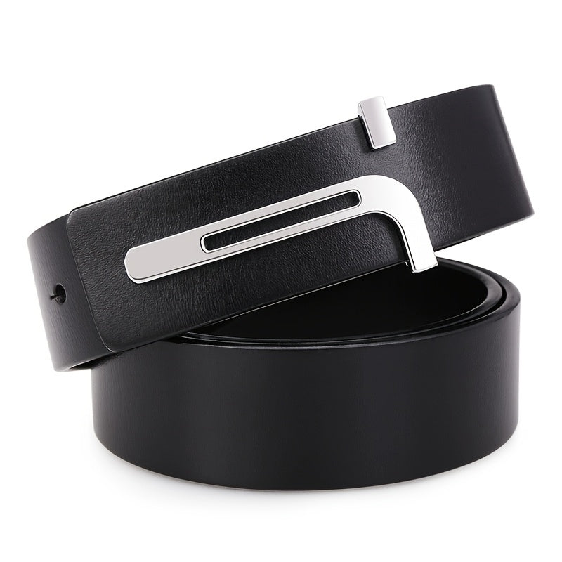Ceinture femme nouvelle génération– Faux cuir avec boucle à main, design minimaliste et contrasté, ceinture fine avec boucle carrée, polyvalente pour tenue décontractée