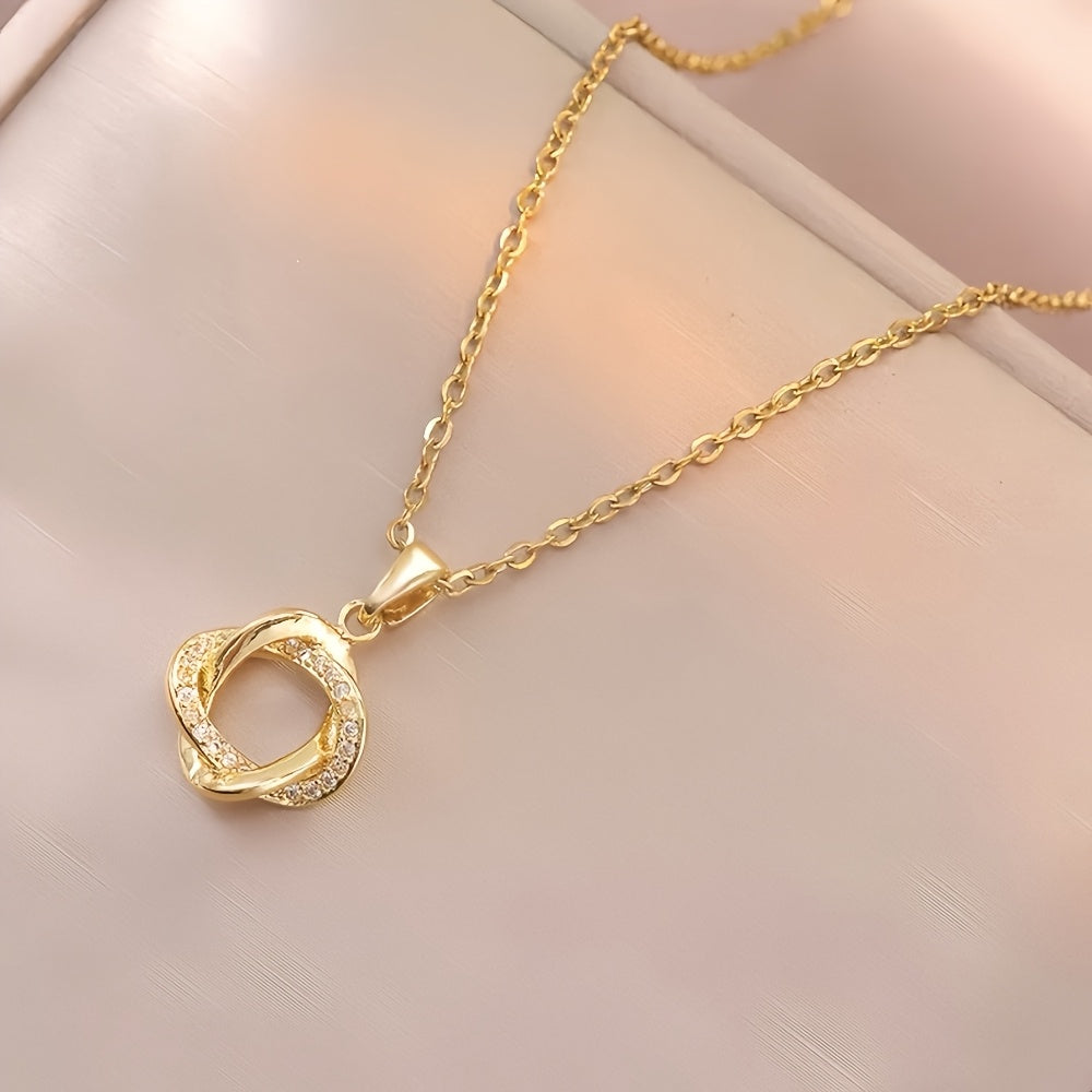 Collier Femme Élégant Minimaliste – Pendentif Fleur Géométrique, Acier Inoxydable Plaqué Or 18K, Hypoallergénique, Idéal Quotidien et Soirées, Cadeau Parfait