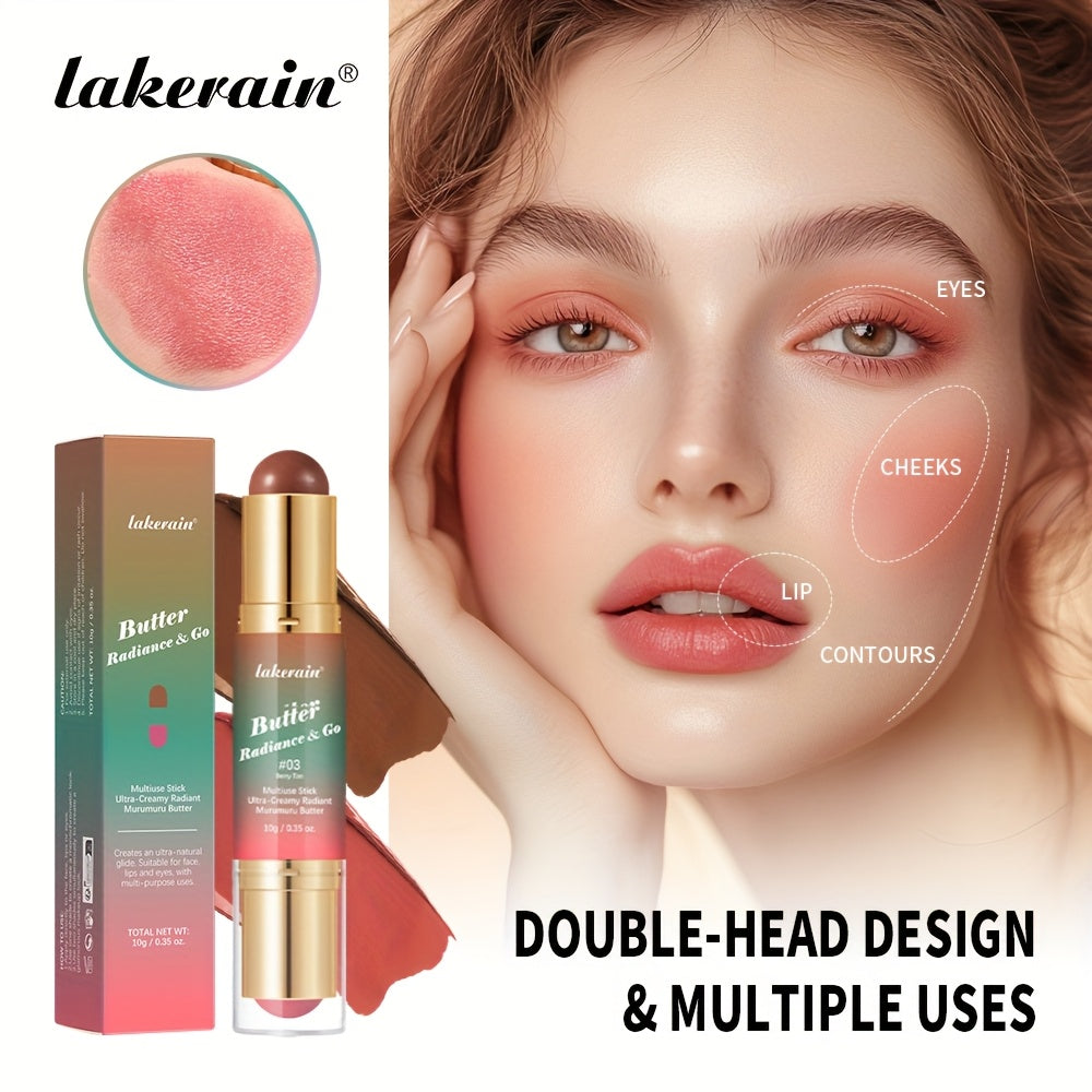 Butter Radiance & Go, Multiuse Stick, Double-ended Blush & Contour, Ultra-Creamy Radiant Finish Formula with Butter, Hydrating Texture, Multi-Use Contour Stick, Multi-purpose Makeup Stick - Blush, Contour, Lipstick, Eyeshadow