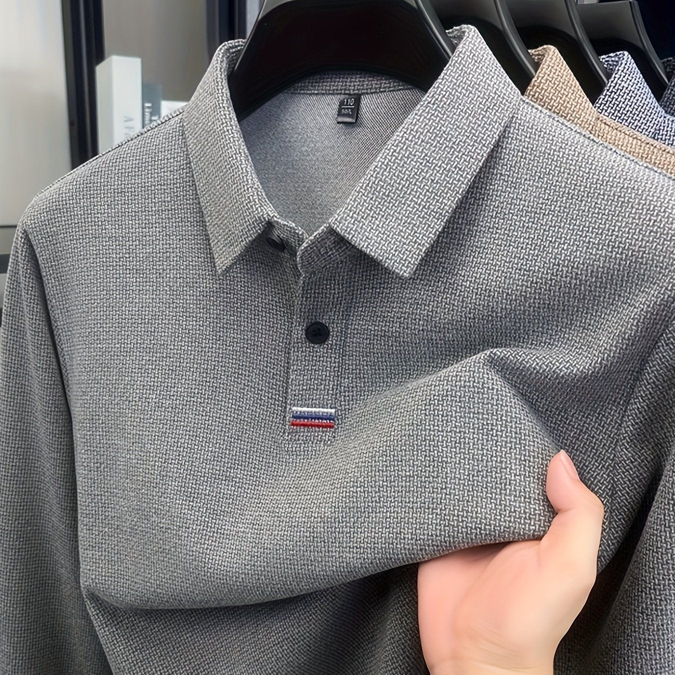 Men's Winter Warm Shirt Solid Color Collar Long Sleeve Button-Front Placket Classic Regular Fit Suitable for Golf, Equestrian & Outdoor Activities - Casual Button- Shirt