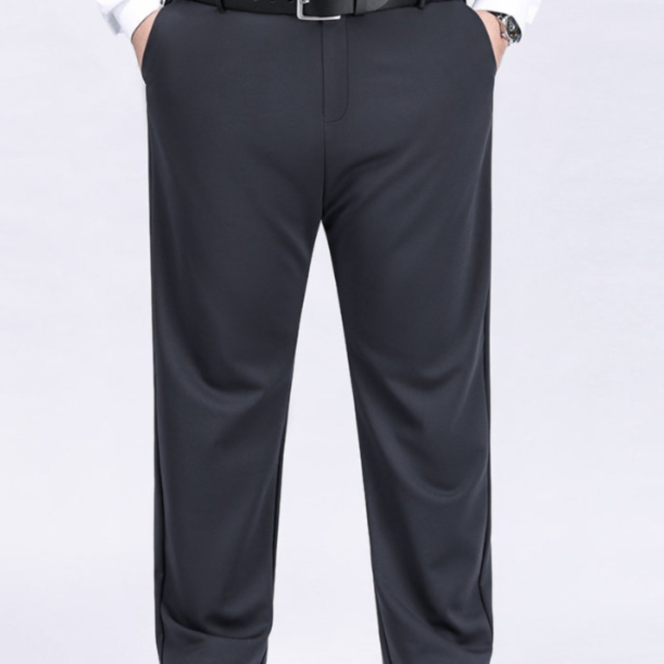 Pantalons Homme Classiques – Jambe Large, Anti-Rides, Stretch, Business & Formels, Loose Fit