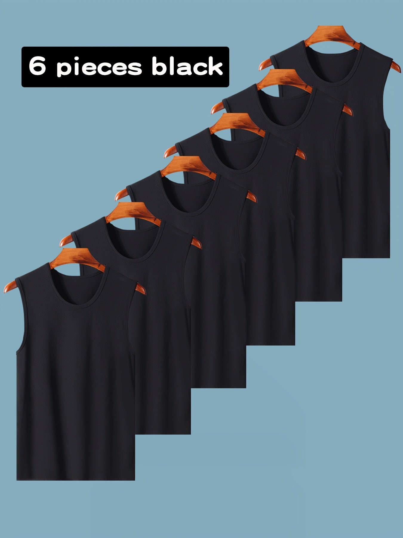 Lot de 6 Débardeurs Homme – Noir, Blanc, Gris, Confortables et Extensibles