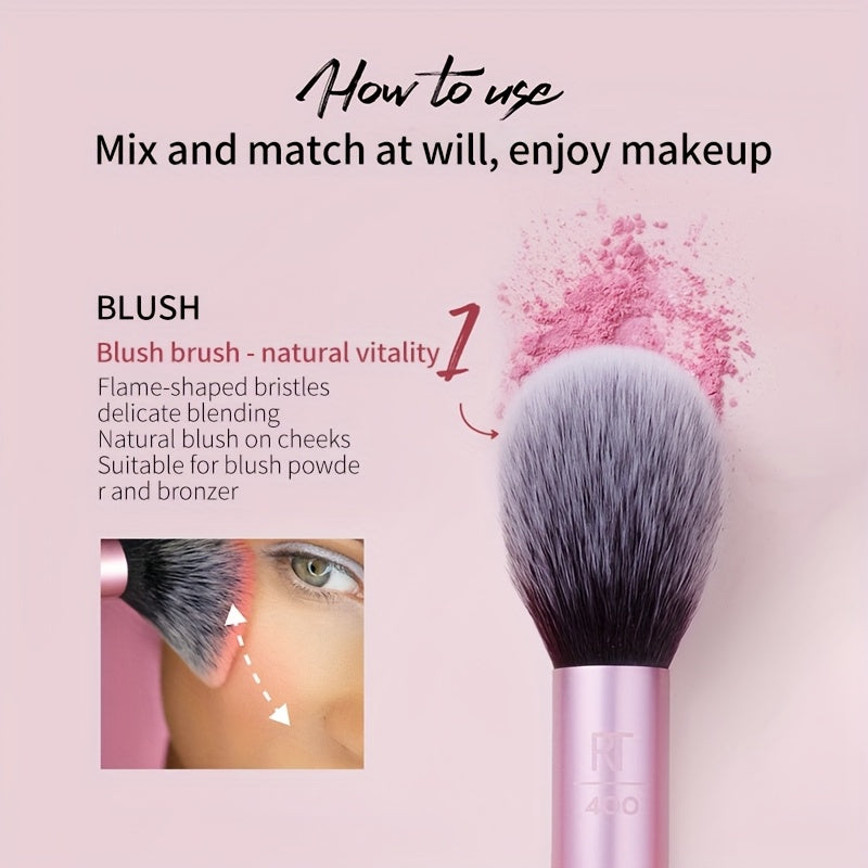 Kit Pinceaux Maquillage Visage – Blush, Contour & Fixation