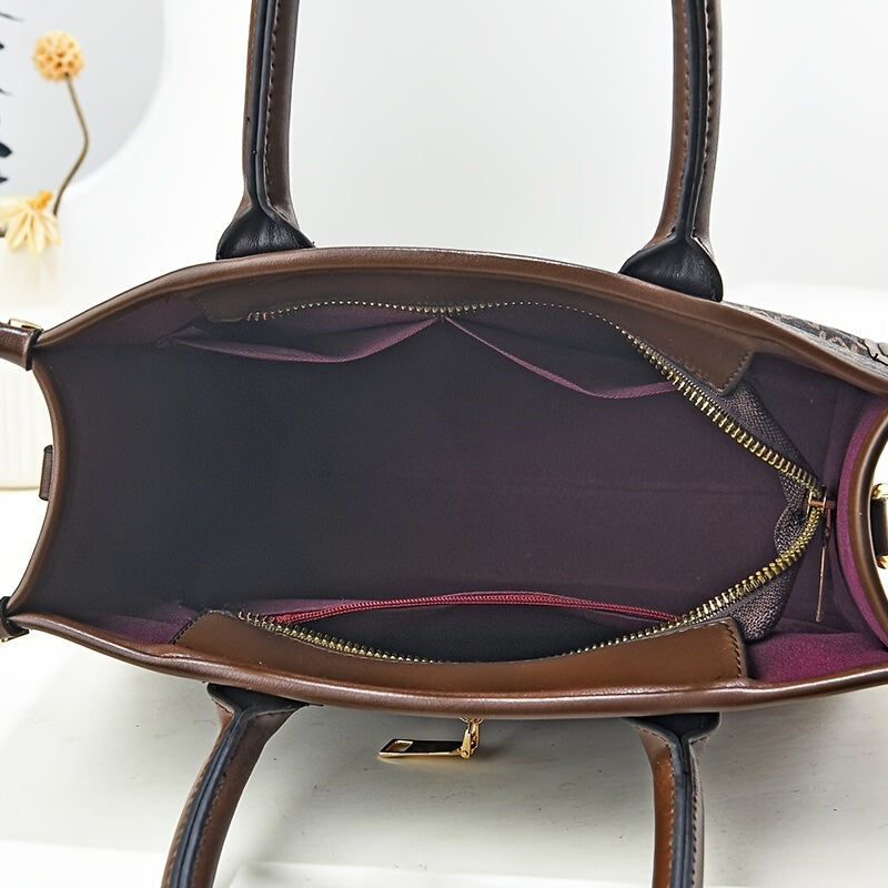 Set de Sacs Femme – Comprend Porte-Monnaie et Porte-Cartes Assortis, Sac de Haute Qualité Grande Capacité, Idéal Pour Femmes et Mamans d’Âge Moyen, Sac Bandoulière Polyvalent et Tendance