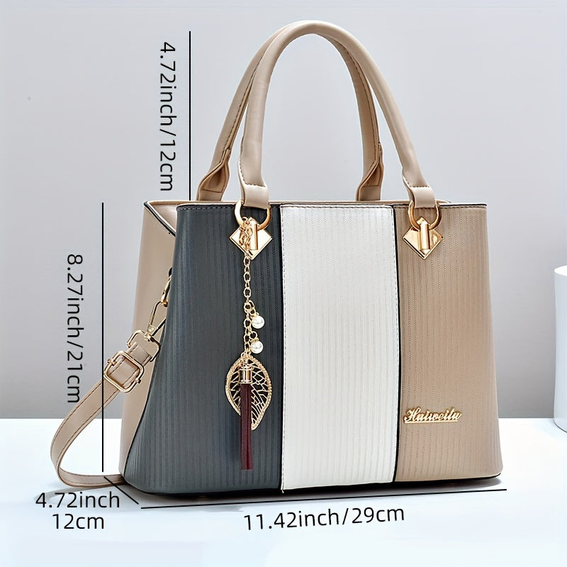 Sac cabas vintage grande capacité pour femme – épaule et main, bandoulière détachable, fermeture éclair