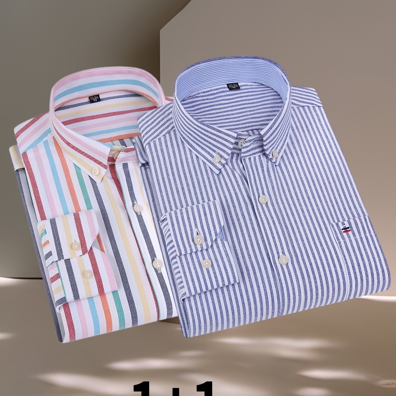 2025 100% Pure Long-Sleeve Oxford Shirt, Featuring Embroidered Chest Pocket, Suitable for Various Occasions, Available in Multiple Styles.