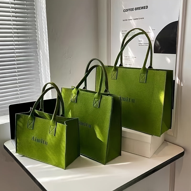 Sac Cabas en Feutre Simple pour Femmes – Idéal pour Employées de Bureau, Étudiantes, Fêtes, Déplacements, Extérieur, Léger avec Grande Capacité de Rangement