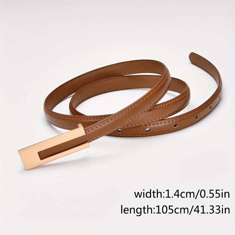 Ensemble de 3 ceintures rétro pour femme, fines et simples, en cuir PU, pour accessoiriser une jupe