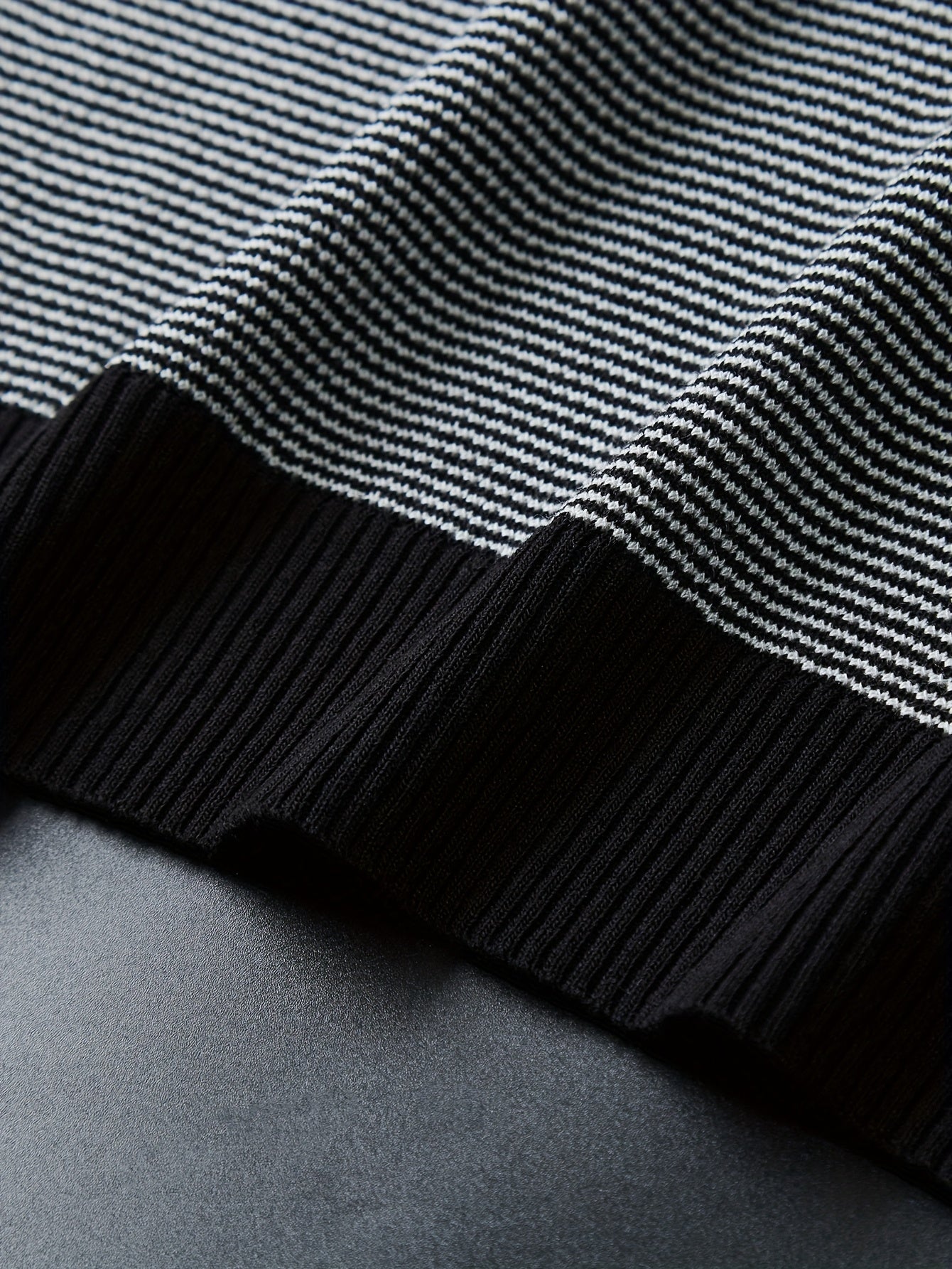 Men'S Breathable Knit Polo Shirt - Stylish & Striped Design, Short Sleeve, Lightweight, High-Quality, Perfect for Golf, Casual Wear, All-Season, Golf Apparel | Stylish Knit Shirt | Medium Stretch Fabric