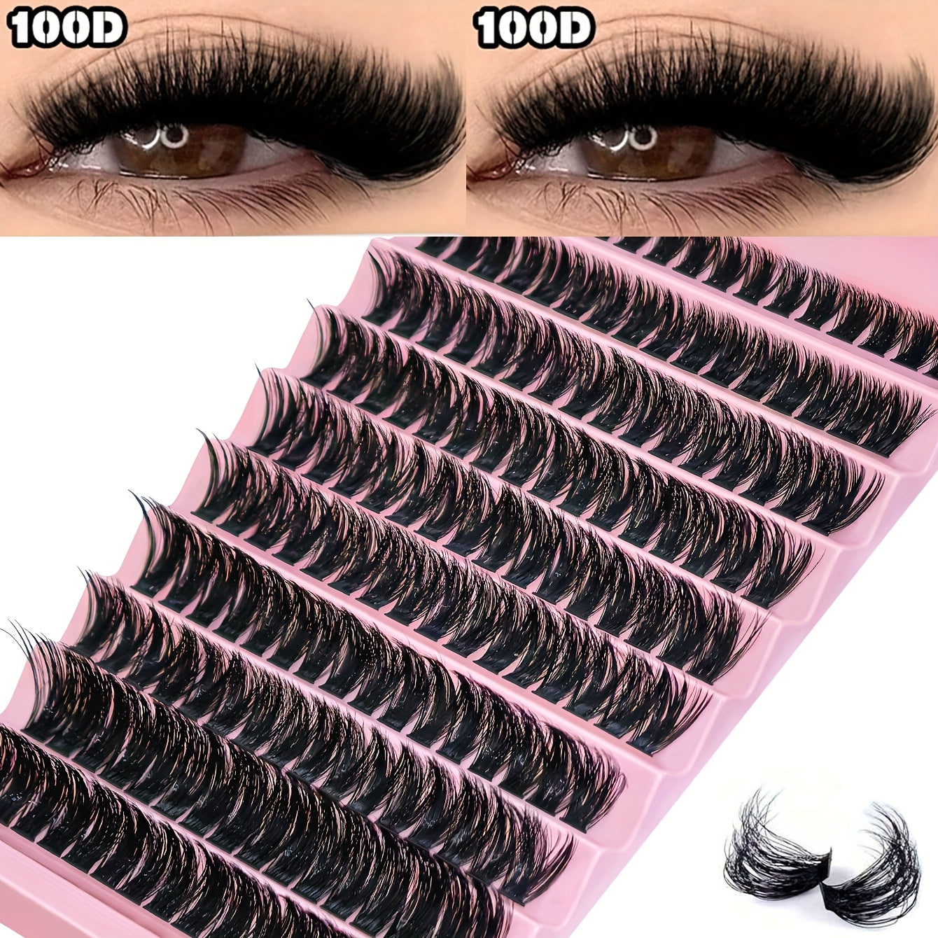 120/200 pcs de Cils Individuels – D Curl, 8-16 mm Mélangés, Fins et Épais, Effet Naturel, Parfaits pour DIY Débutants, Réutilisables