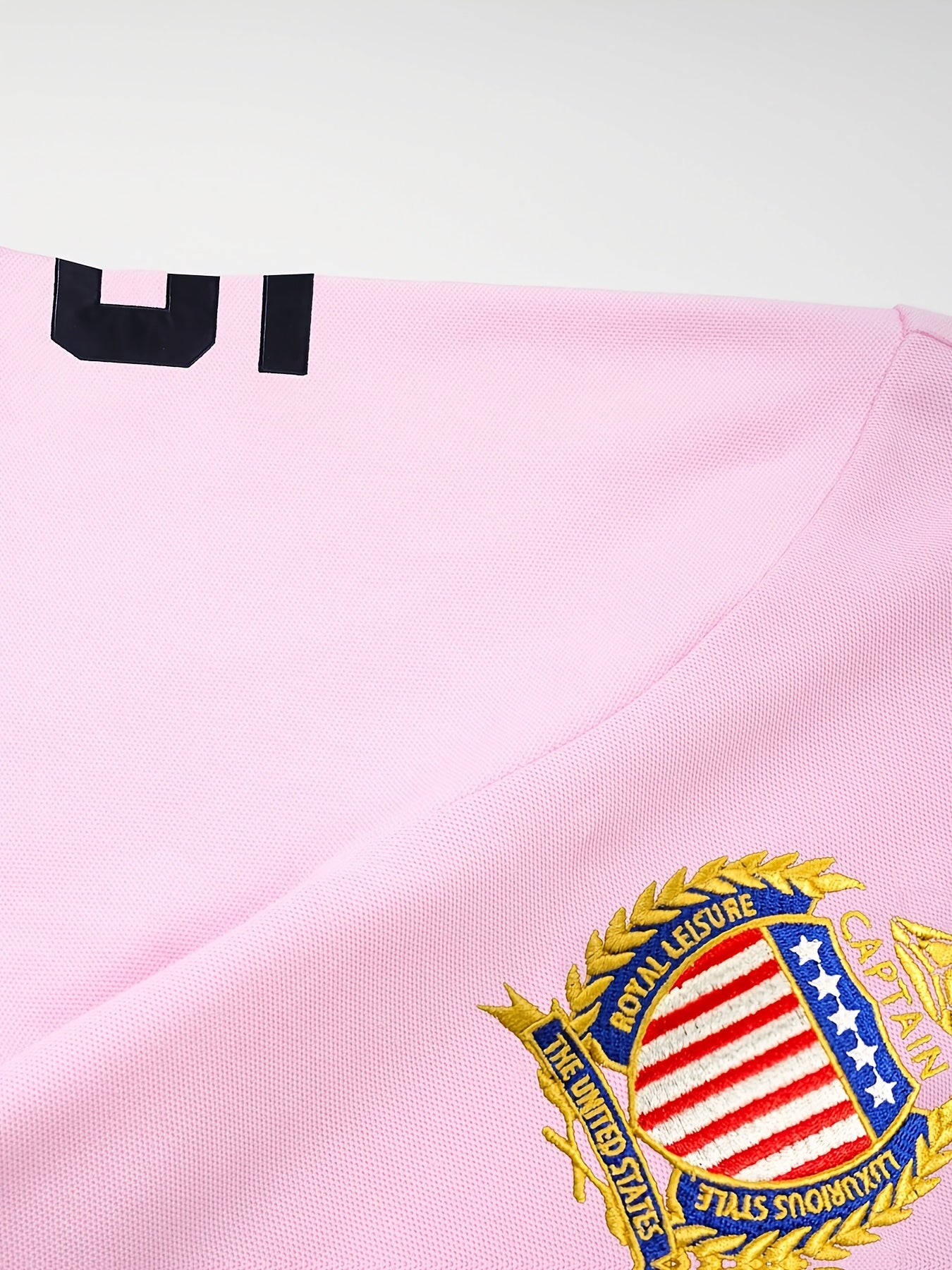Men'S Miami Pink Polo Shirt | Slim Fit with Embroidered Details and Slit Hem, Casual Style