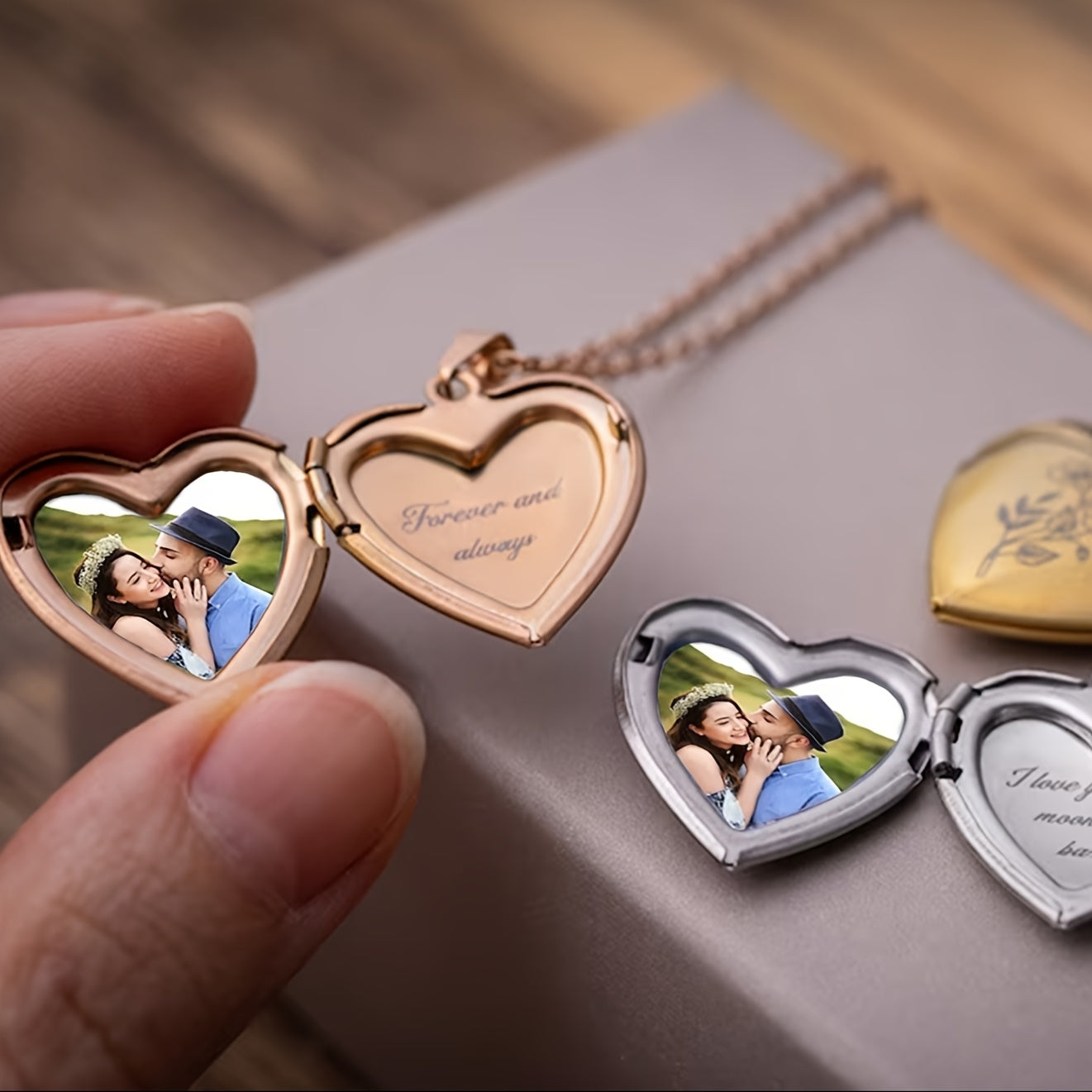 Collier pendentif cœur personnalisé avec photo, bijou en acier inoxydable gravable