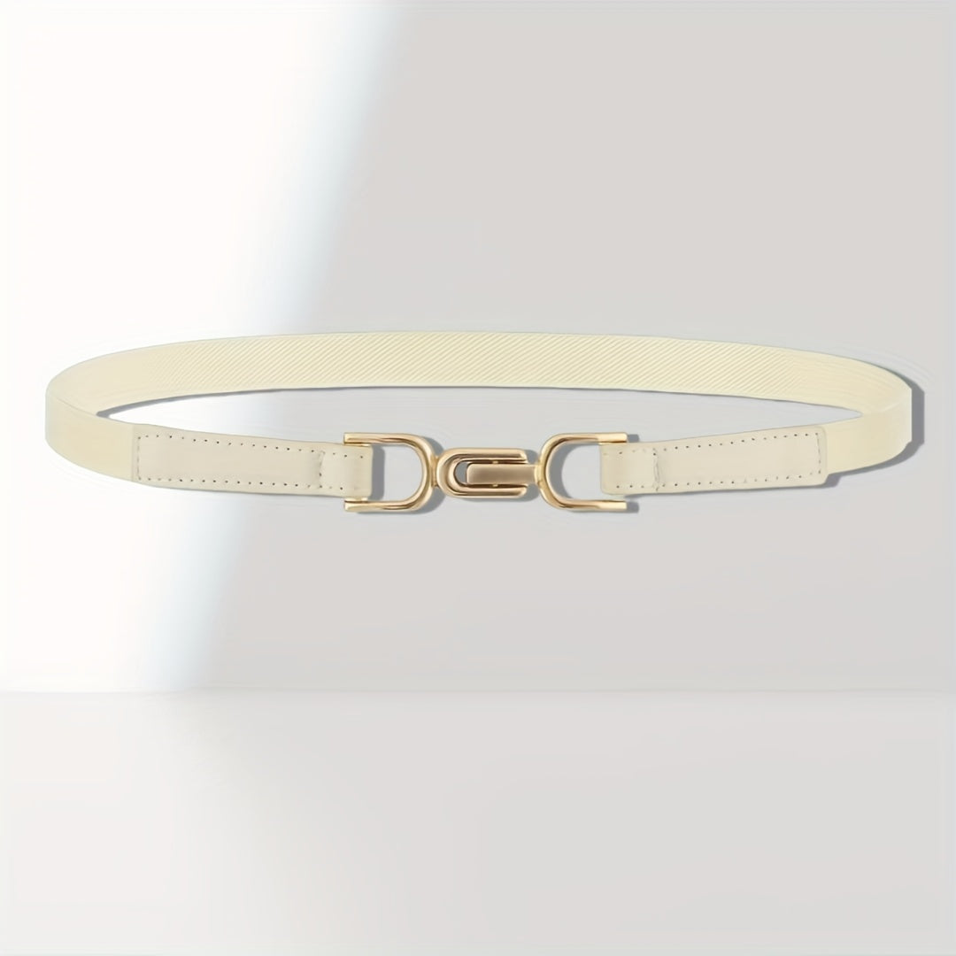 Lot de 5 ceintures élastiques vintage avec boucles assorties (printemps, chaîne, en U) – Ceinture étroite extensible pour robes, jupes et jeans, pour mariages, fêtes et usage quotidien, accessoire polyvalent pour toutes occasions