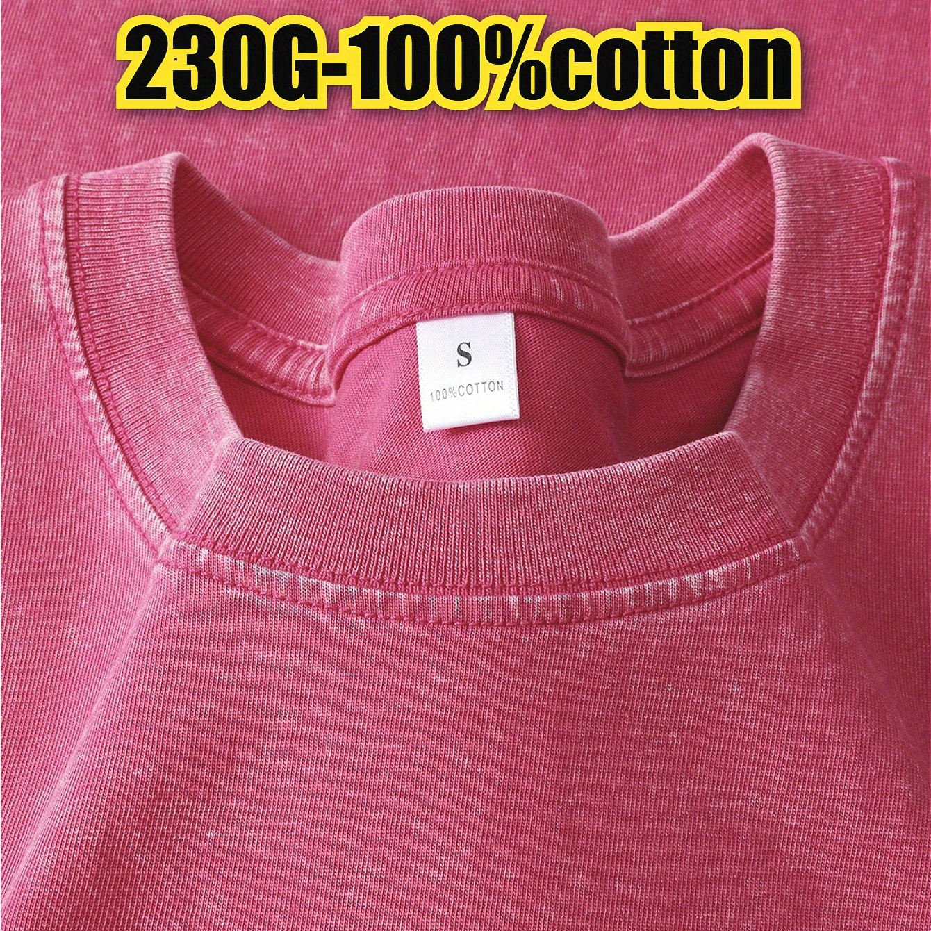 Men'S Vintage Distressed Heavyweight 220gsm T-Shirt - Relaxed Fit Short Sleeve Round Neck Casual Tee with Letter Print, Soft Washed Texture & Raglan Sleeves for Casual Attire, Vintage T Shirts, Leisure Clothing, Retro Style S